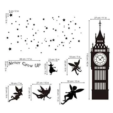 decalmile Black City Wall Decals for Kids' Rooms