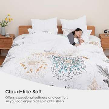 Style Quarters Queen Comforter Set - 7 Pieces Floral Boho Bedding Sets Queen Size Comforter Sets Soft Comfort Bed Sets for All Season 90x94 Flower Comforter, Shams, Decor Pillow Bird 7pcs