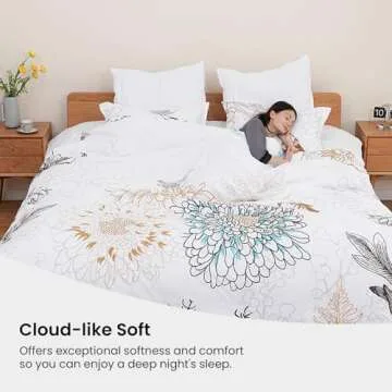 Style Quarters Queen Comforter Set - 7 Pieces Floral Boho Bedding Sets Queen Size Comforter Sets Soft Comfort Bed Sets for All Season 90x94 Flower Comforter, Shams, Decor Pillow Bird 7pcs