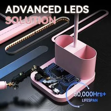 Charming AXX Pink Desk Lamp for Home Office and Teens