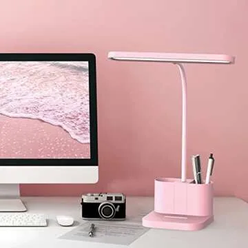 Charming AXX Pink Desk Lamp for Home Office and Teens