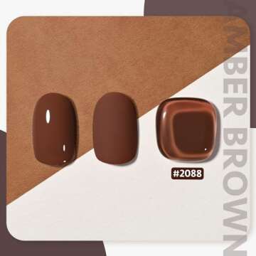 GAOY Brown Gel Nail Polish, 16ml Soak Off Gel Polish, UV Light Cure for Nail Art DIY Manicure at Hom...