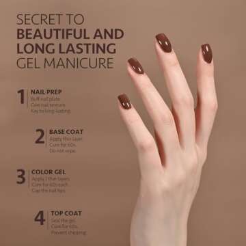 GAOY Brown Gel Nail Polish, 16ml Soak Off Gel Polish, UV Light Cure for Nail Art DIY Manicure at Home, 2088 Amber Brown