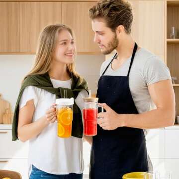 24oz Mason Jar Glass Cups with Lids & Straws Set