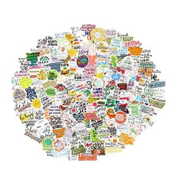 200pcs Inspirational Stickers Pack Vinyl Motivational Stickers for Water Bottle Adults Women Teen Boy Girl, Affirmation Quote Positive Stickers Decals for Laptop Journal Hydroflask Computer Phone Case