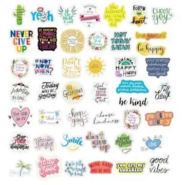 200pcs Inspirational Stickers Pack Vinyl Motivational Stickers for Water Bottle Adults Women Teen Boy Girl, Affirmation Quote Positive Stickers Decals for Laptop Journal Hydroflask Computer Phone Case