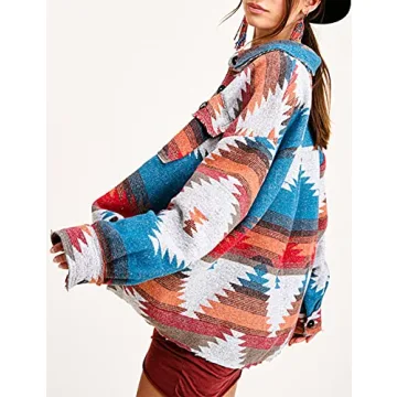 Shop Springrain Aztec Print Shacket Lightweight Stylish Jacket