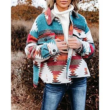 Shop Springrain Aztec Print Shacket Lightweight Stylish Jacket
