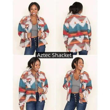 Shop Springrain Aztec Print Shacket Lightweight Stylish Jacket