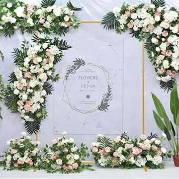 SPRITE DISPLAY Gold Wedding Arch Backdrop Stand, 6.6FT*6.6FT Square Balloon and Flower Metal Aluminum Frame for Ceremony, Anniversary, Party, Baby Shower Photo Booth Decoration.
