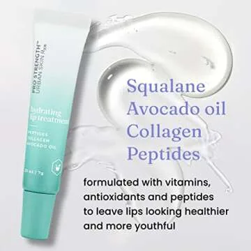 Urban Skin Rx Hydrating Lip Treatment | Clear, Ultra-Moisturizing Treatment Smooths, Softens and Hydrates Lips Throughout the Day with Peptides, Avocado Oil, Collagen and Vitamin E | 0.25g