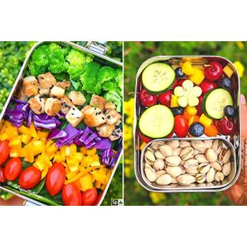 ecozoi Stainless Steel Lunch Box, Leak Proof 1 Tier Eco Metal Bento Box | Bonus Pod And Redesigned Silicone Seal | Sustainable Zero Waste Eco Friendly Food Storage Container