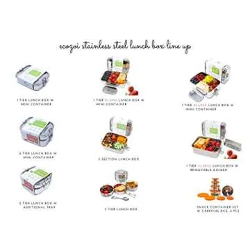 ecozoi Stainless Steel Lunch Box, Leak Proof 1 Tier Eco Metal Bento Box | Bonus Pod And Redesigned Silicone Seal | Sustainable Zero Waste Eco Friendly Food Storage Container