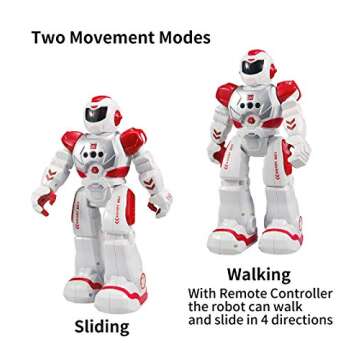 Remote Control Robot for Kids, Intelligent Programmable Robot with Infrared Controller Toys, Dancing, Singing, Moonwalking and LED Eyes, Gesture Sensing Robot Kit for Childrens Entertainment (Red)
