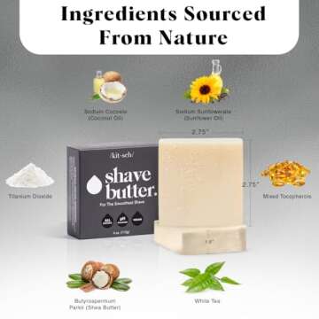 Kitsch Shaving Soap for Men - Hydrating Shave Soap for Sensitive Skin | Paraben-Free, Sulfate-Free |...