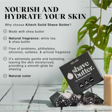 Kitsch Shaving Soap for Men - Hydrating Shave Soap for Sensitive Skin | Paraben-Free, Sulfate-Free | Shave Bar for Soft, Smooth Skin - 4oz