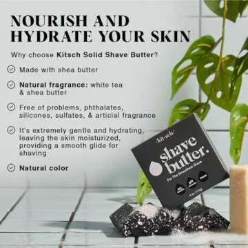 Kitsch Shaving Soap for Men - Hydrating Shave Soap for Sensitive Skin | Paraben-Free, Sulfate-Free | Shave Bar for Soft, Smooth Skin - 4oz