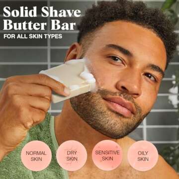 Kitsch Shaving Soap for Men - Hydrating Shave Soap for Sensitive Skin | Paraben-Free, Sulfate-Free | Shave Bar for Soft, Smooth Skin - 4oz