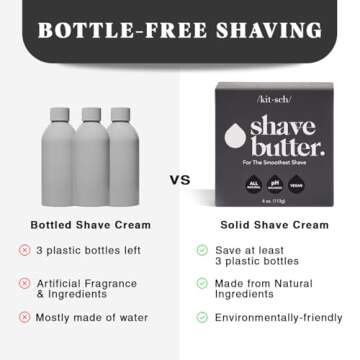 Kitsch Shaving Soap for Men - Hydrating Shave Soap for Sensitive Skin | Paraben-Free, Sulfate-Free | Shave Bar for Soft, Smooth Skin - 4oz