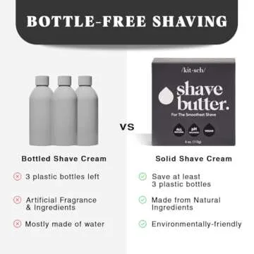 Kitsch Shaving Soap for Men - Hydrating Shave Soap for Sensitive Skin | Paraben-Free, Sulfate-Free | Shave Bar for Soft, Smooth Skin - 4oz