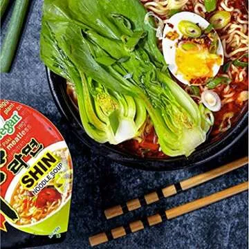 Nongshim Spicy Vegan Shin Instant Noodle Cup, 6-Pack