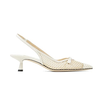 THESHY Women's Slingback Kitten Heel Pearl Dress Pumps