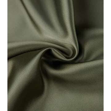 Women's Satin High Waist Hidden Elasticized Waistband Flared Casual A Line Midi Skirt (Army Green, XX-Large)