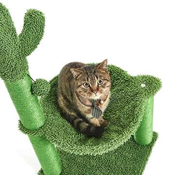 Catinsider Cactus Cat Tree - 35 Inches, Hammock Included