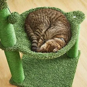 Catinsider Cactus Cat Tree - 35 Inches, Hammock Included
