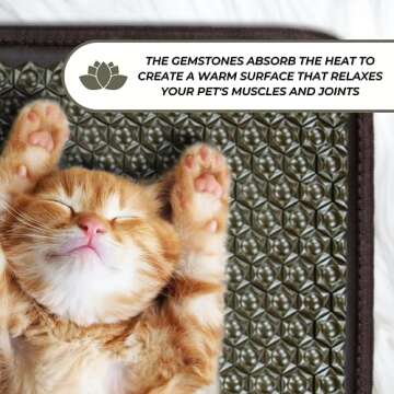 HealthyLine Pet Heating Pad - Heated Dog, Cat Bed - Electric - Bite, Scratch and Water Proof - Warm Tourmaline Stones for Far Infrared Heat and Negative Ion Therapy (Large 50" x 24")