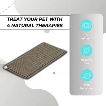 HealthyLine Pet Heating Pad - Heated Dog, Cat Bed - Electric - Bite, Scratch and Water Proof - Warm Tourmaline Stones for Far Infrared Heat and Negative Ion Therapy (Large 50" x 24")