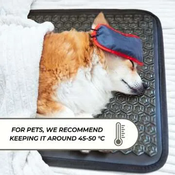 HealthyLine Pet Heating Pad - Heated Dog, Cat Bed - Electric - Bite, Scratch and Water Proof - Warm Tourmaline Stones for Far Infrared Heat and Negative Ion Therapy (Large 50" x 24")