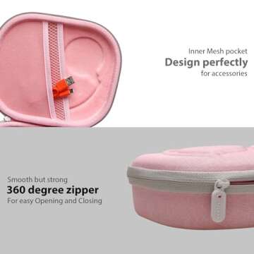 LTGEM Hard Case for JBL & Soundcore Headphones in Pink