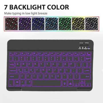 Portable Bluetooth Keyboard Compatible with iPad, Samsung & Fire Tablet, MacBook, Apple, Android, iOS, iPhone, Windows/Wireless Keyboard for Tablet, Small, Mini Smart Keyboard (Black)