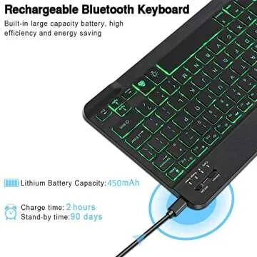 Portable Bluetooth Keyboard for iPad, Android & More