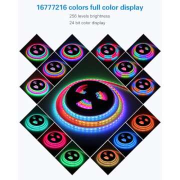 ALITOVE WS2811 Addressable LED Strip Lights Outdoor xConnect RGB IC 24V LED Tape Light 16.4ft 300LEDs Chasing LED Light Strip Waterproof IP68 for Garden Swimming Pool DIY Decor(No Power & Controller)