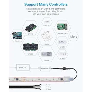 ALITOVE WS2811 Addressable LED Strip Lights Outdoor xConnect RGB IC 24V LED Tape Light 16.4ft 300LEDs Chasing LED Light Strip Waterproof IP68 for Garden Swimming Pool DIY Decor(No Power & Controller)