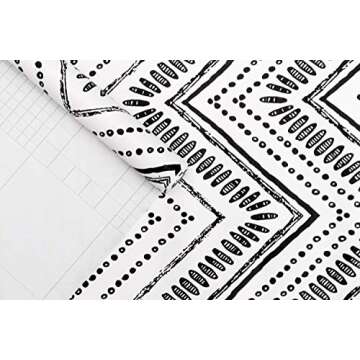 HAOKHOME Modern Circle Oval Stripe Peel and Stick Wallpaper Black White Vinyl Self Adhesive Decorative 17.7in x 9.8ft