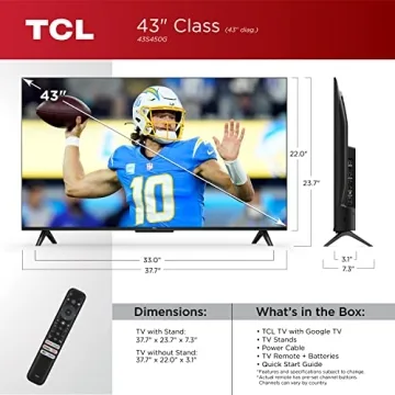 TCL 43-Inch S4 4K LED Smart TV with Google Features