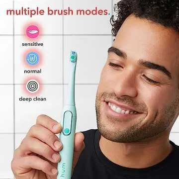 hum by Colgate Smart Electric Toothbrush Kit, Rechargeable Sonic Toothbrush with Travel Case & Bonus Replacement Brush Head, Teal(Discontinued/no refill heads available)