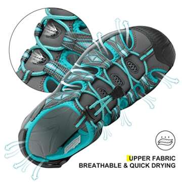 Dannto Women's Sport Hiking Sandals Closed Toe Outdoor Athletic Walking Sandal Lightweight Summer Wa...