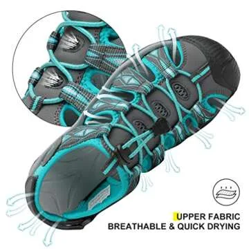 Dannto Women's Sport Hiking Sandals Closed Toe Outdoor Athletic Walking Sandal Lightweight Summer Wa...