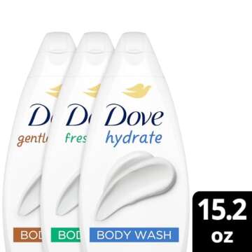Dove Body Wash Variety 3-Pack – Hydrate, Fresh Care, and Gentle Pamper, 16.9 Oz Ea