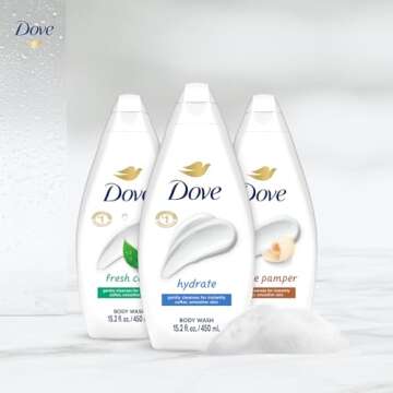 Dove Body Wash Variety 3-Pack – Hydrate, Fresh Care, and Gentle Pamper, 16.9 Oz Ea