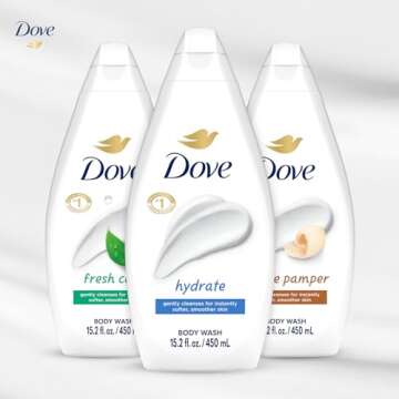 Dove Body Wash Variety 3-Pack – Hydrate, Fresh Care, and Gentle Pamper, 16.9 Oz Ea