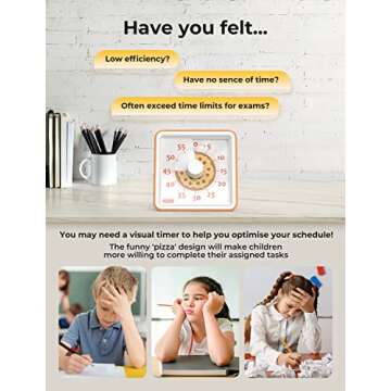 LIORQUE Visual Timer - 60 Min Countdown for Kids and Kitchen