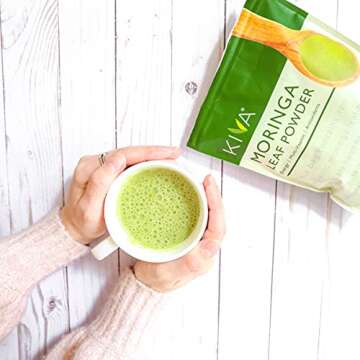 Kiva Organic Moringa Leaf Powder, 100% Pure and USDA Organic, Superfood Moringa Nutrition for Overal...