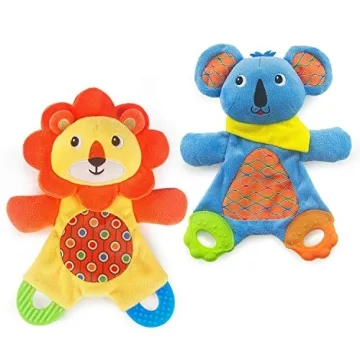 Teytoy Soft Crinkle Cloth Baby Teething Toys - Lion & Koala Set
