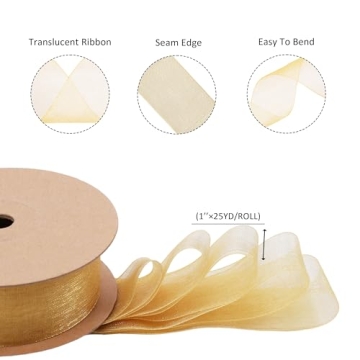 LaRibbons Elegant Sheer Organza Ribbon for All Occasions