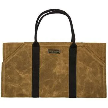 Readywares Waxed Canvas Firewood Carrier, Heavy Duty Firewood Log Carrier, Classic Durable Design Tan